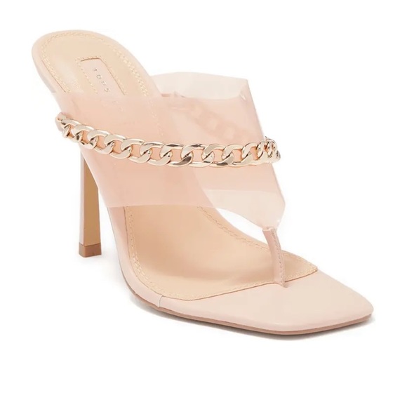Topshop Shoes - Topshop Women’s Square Open Toe Chain Heel NWT